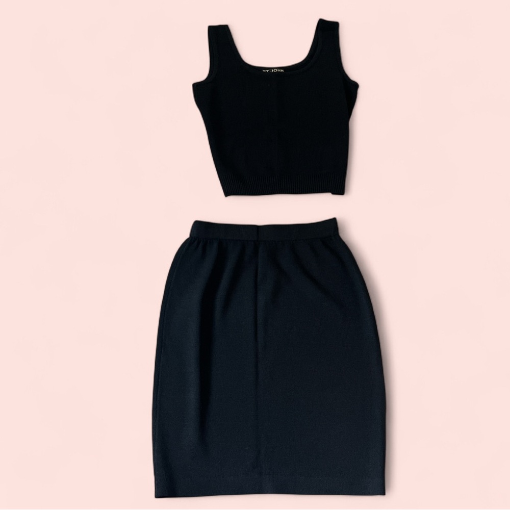 St. John Black Skirt Set